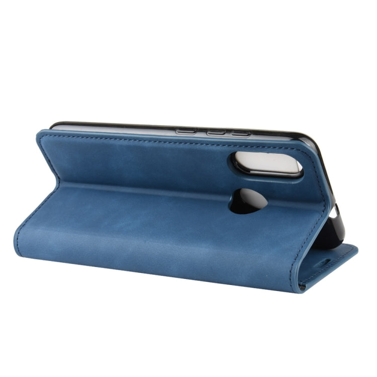 For Motorola Moto E6 Plus  Retro-skin Business Magnetic Suction Leather Case with Purse-Bracket-Chuck