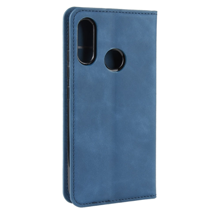 For Motorola Moto E6 Plus  Retro-skin Business Magnetic Suction Leather Case with Purse-Bracket-Chuck