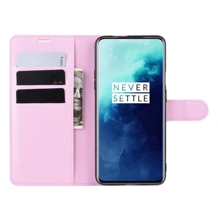 For OnePlus 7T Pro Litchi Texture Horizontal Flip Leather Case with Wallet & Holder & Card Slots