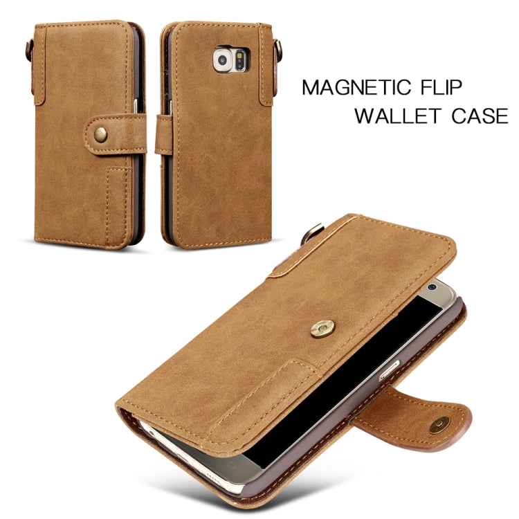 For Galaxy S7 edge Cowhide Texture Horizontal Flip Leather Case with Holder & Card Slots & Wallet & Lanyard