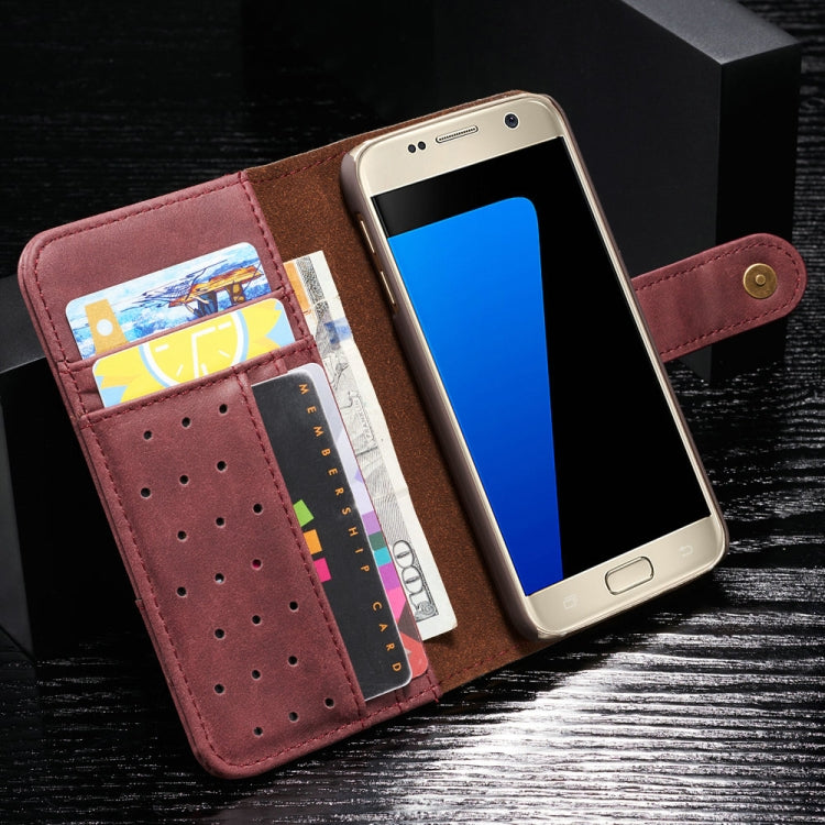 For Galaxy S7 edge Cowhide Texture Horizontal Flip Leather Case with Holder & Card Slots & Wallet & Lanyard