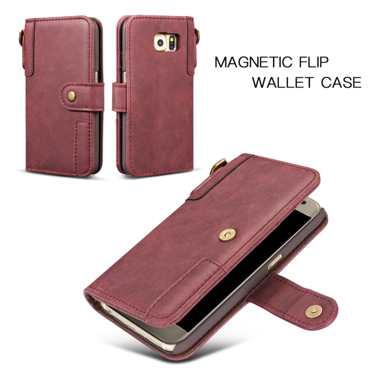 For Galaxy S7 edge Cowhide Texture Horizontal Flip Leather Case with Holder & Card Slots & Wallet & Lanyard