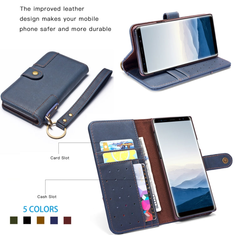 For Galaxy Note9 Cowhide Texture Horizontal Flip Leather Case with Holder & Card Slots & Wallet & Lanyard