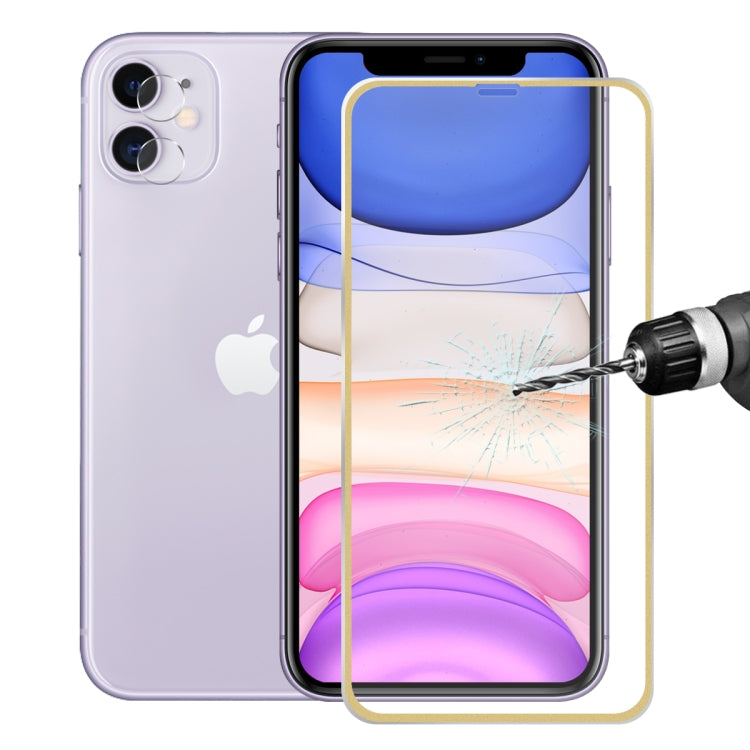 For iPhone 11 Hat-Prince 2 in 1 0.2mm 9H 3D Titanium Alloy Curved Edge Explosion-proof Tempered Glass Screen Protector + 0.2mm 9H 2.15D Round Edge Rear Camera Lens Tempered Glass Film