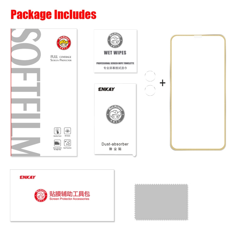 For iPhone 11 Hat-Prince 2 in 1 0.2mm 9H 3D Titanium Alloy Curved Edge Explosion-proof Tempered Glass Screen Protector + 0.2mm 9H 2.15D Round Edge Rear Camera Lens Tempered Glass Film