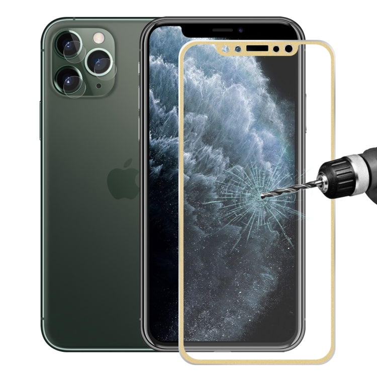 For iPhone 11 Pro Hat-Prince 2 in 1 0.2mm 9H 3D Titanium Alloy Curved Edge Explosion-proof Tempered Glass Screen Protector + 0.2mm 9H 2.15D Round Edge Rear Camera Lens Tempered Glass Film