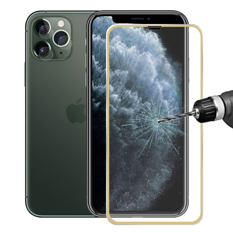 For iPhone 11 Pro Max  Hat-Prince 2 in 1 0.2mm 9H 3D Titanium Alloy Curved Edge Explosion-proof Tempered Glass Screen Protector + 0.2mm 9H 2.15D Round Edge Rear Camera Lens Tempered Glass Film