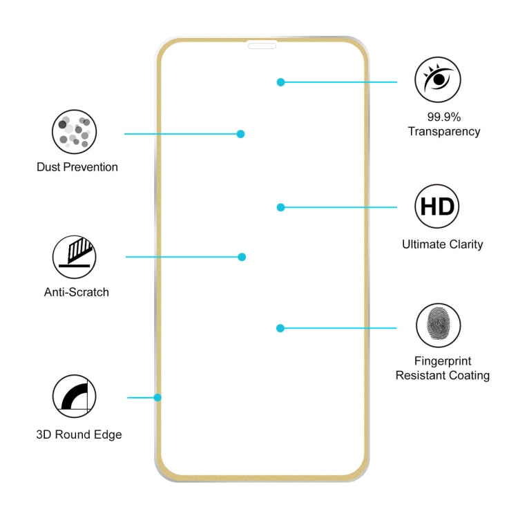 For iPhone 11 Pro Max  Hat-Prince 2 in 1 0.2mm 9H 3D Titanium Alloy Curved Edge Explosion-proof Tempered Glass Screen Protector + 0.2mm 9H 2.15D Round Edge Rear Camera Lens Tempered Glass Film
