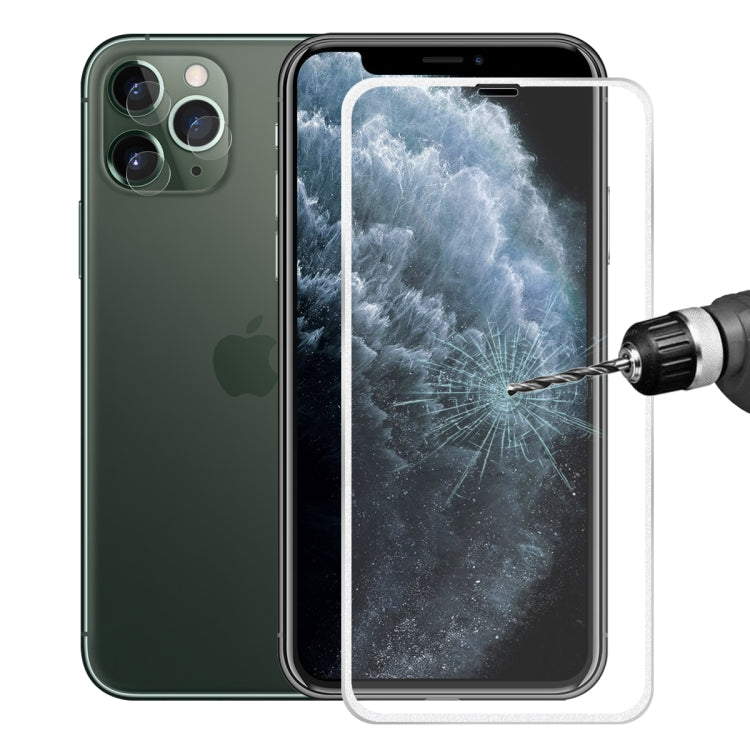 For iPhone 11 Pro Max  Hat-Prince 2 in 1 0.2mm 9H 3D Titanium Alloy Curved Edge Explosion-proof Tempered Glass Screen Protector + 0.2mm 9H 2.15D Round Edge Rear Camera Lens Tempered Glass Film