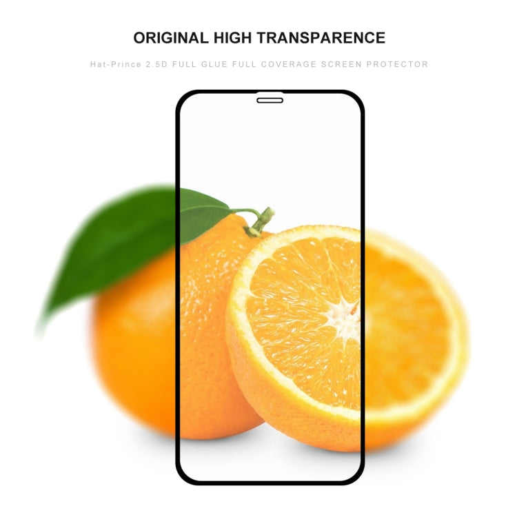 For iPhone 11 Pro Max Hat-Prince 2 in 1 Full Glue 0.26mm 9H 2.5D Tempered Glass Full Coverage Protector + 0.2mm 9H 2.15D Round Edge Rear Camera Lens Tempered Glass Film