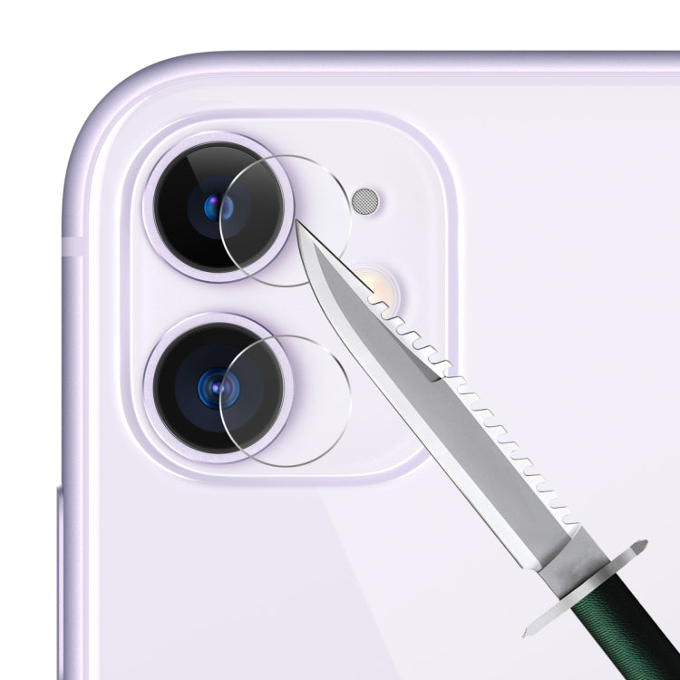 For iPhone 11 Hat-Prince 2 in 1 Full Glue 0.26mm 9H 2.5D Tempered Glass Full Coverage Protector + 0.2mm 9H 2.15D Round Edge Rear Camera Lens Tempered Glass Film
