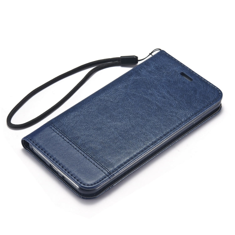 For iPhone 6 Plus Double-sided Absorption Splicing Horizontal Flip Leather Case with Holder & Card Slots & Lanyard