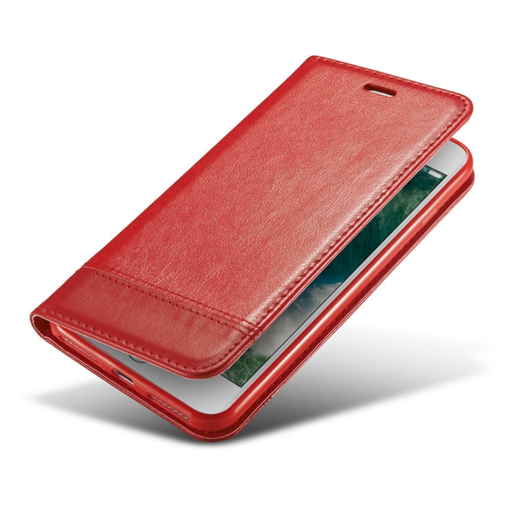For iPhone 6 Plus Double-sided Absorption Splicing Horizontal Flip Leather Case with Holder & Card Slots & Lanyard