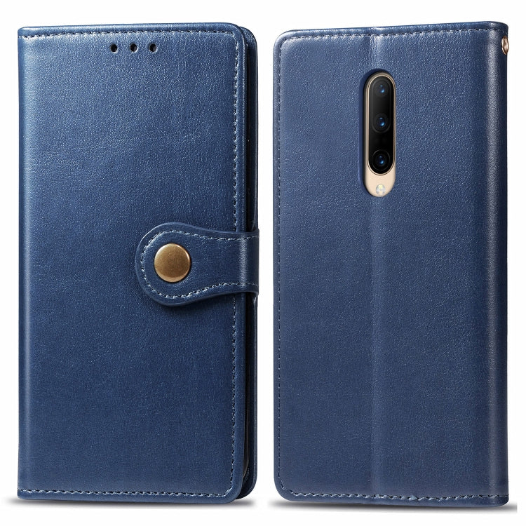 For OnePlus 7 Pro  Retro Solid Color Leather Buckle Mobile Phone Protection Leather Case with Photo Frame & Card Slot & Wallet & Bracket Function