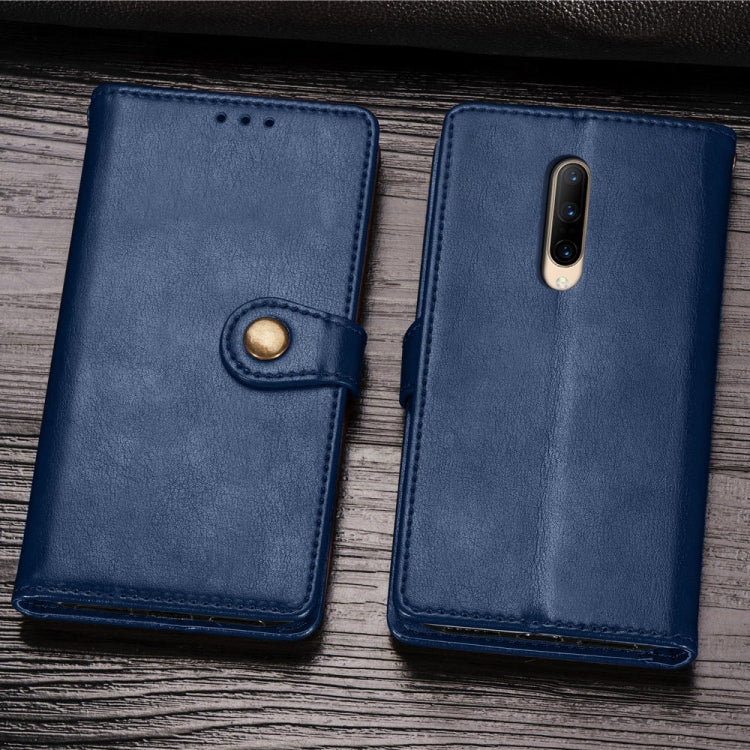 For OnePlus 7 Pro  Retro Solid Color Leather Buckle Mobile Phone Protection Leather Case with Photo Frame & Card Slot & Wallet & Bracket Function