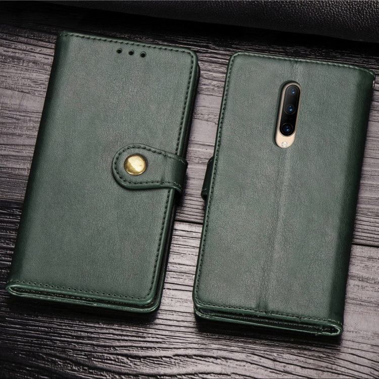 For OnePlus 7 Pro  Retro Solid Color Leather Buckle Mobile Phone Protection Leather Case with Photo Frame & Card Slot & Wallet & Bracket Function