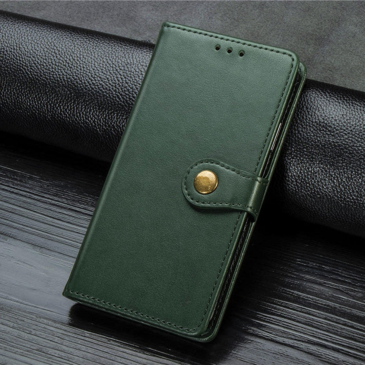 For One Plus 7T  Retro Solid Color Leather Buckle Mobile Phone Protection Leather Case with Photo Frame & Card Slot & Wallet & Bracket Function