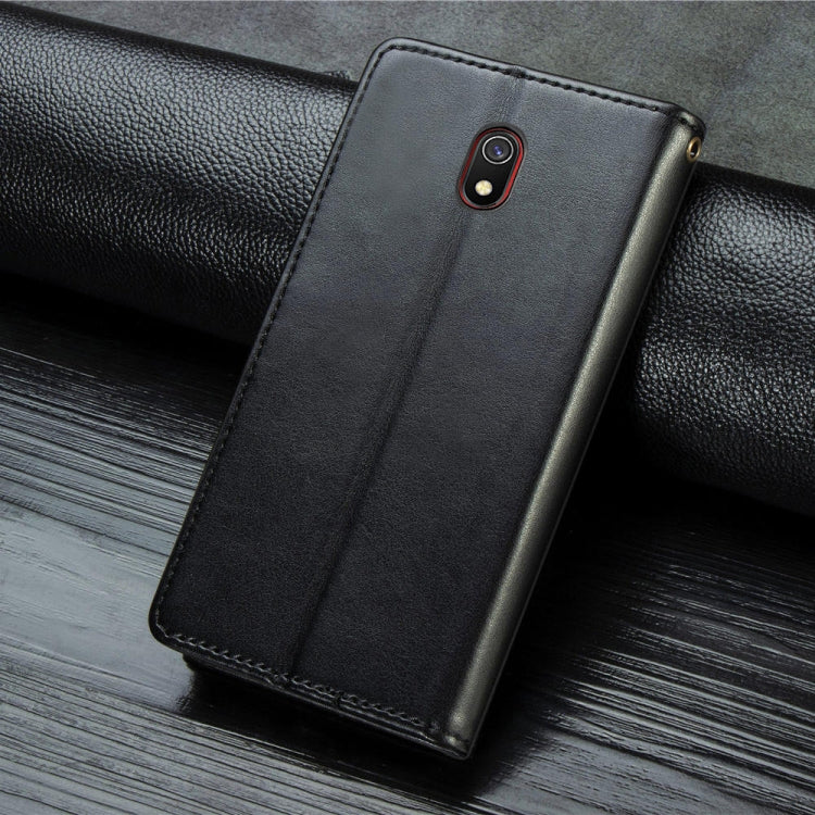 For Xiaomi Redmi 8A  Retro Solid Color Leather Buckle Mobile Phone Protection Leather Case with Photo Frame & Card Slot & Wallet & Bracket Function