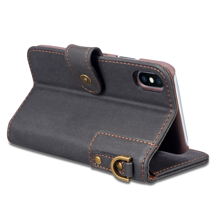 For iPhone XR Cowhide Texture Horizontal Flip Leather Case with Holder & Card Slots & Wallet & Lanyard