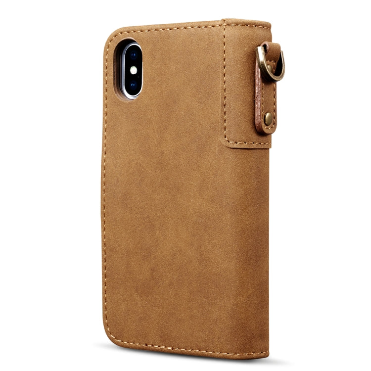 For iPhone XR Cowhide Texture Horizontal Flip Leather Case with Holder & Card Slots & Wallet & Lanyard