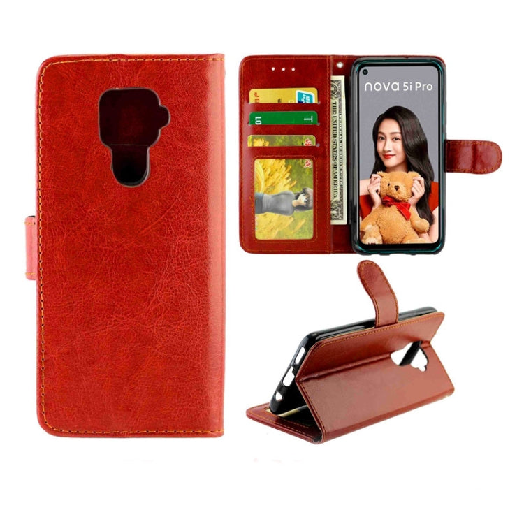 For Huawei Nova 5i Pro Crazy Horse Texture Horizontal Flip Leather Case with Holder & Card Slots & Wallet & Photo Frame