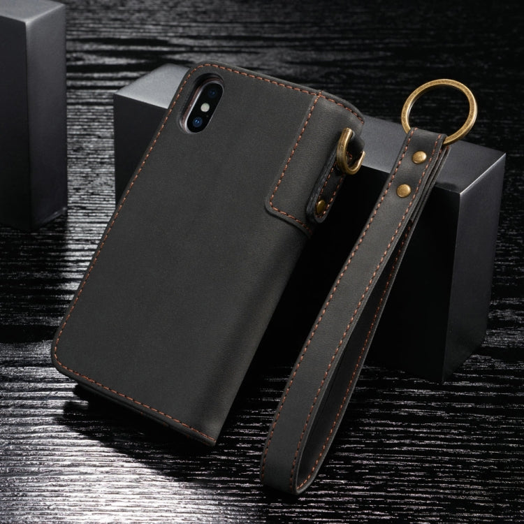 For iPhone XS Max Cowhide Texture Horizontal Flip Leather Case with Holder & Card Slots & Wallet & Lanyard