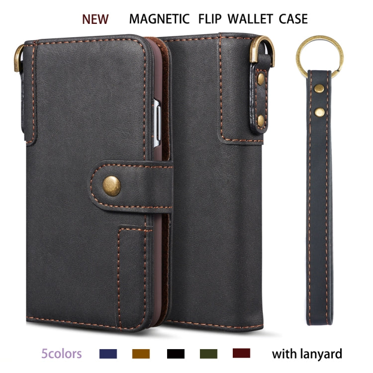 For iPhone XS Max Cowhide Texture Horizontal Flip Leather Case with Holder & Card Slots & Wallet & Lanyard