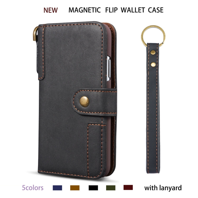 For iPhone XS Max Cowhide Texture Horizontal Flip Leather Case with Holder & Card Slots & Wallet & Lanyard