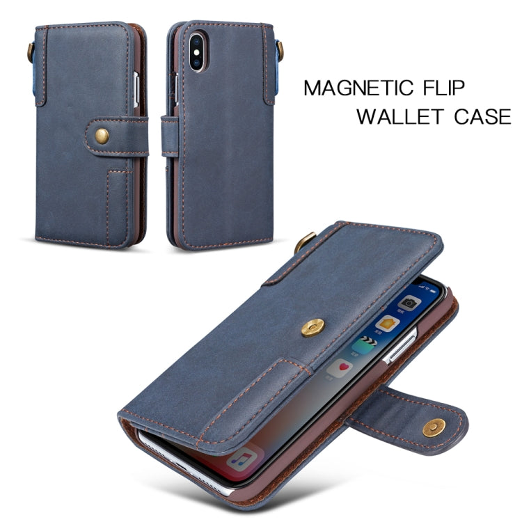 For iPhone XS Max Cowhide Texture Horizontal Flip Leather Case with Holder & Card Slots & Wallet & Lanyard