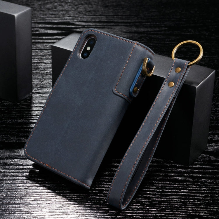 For iPhone XS Max Cowhide Texture Horizontal Flip Leather Case with Holder & Card Slots & Wallet & Lanyard
