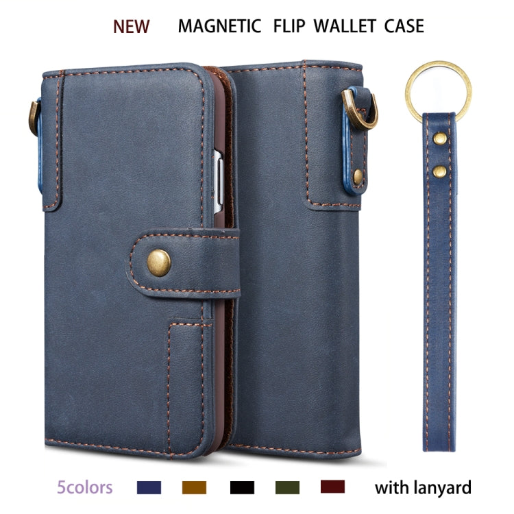 For iPhone XS Max Cowhide Texture Horizontal Flip Leather Case with Holder & Card Slots & Wallet & Lanyard