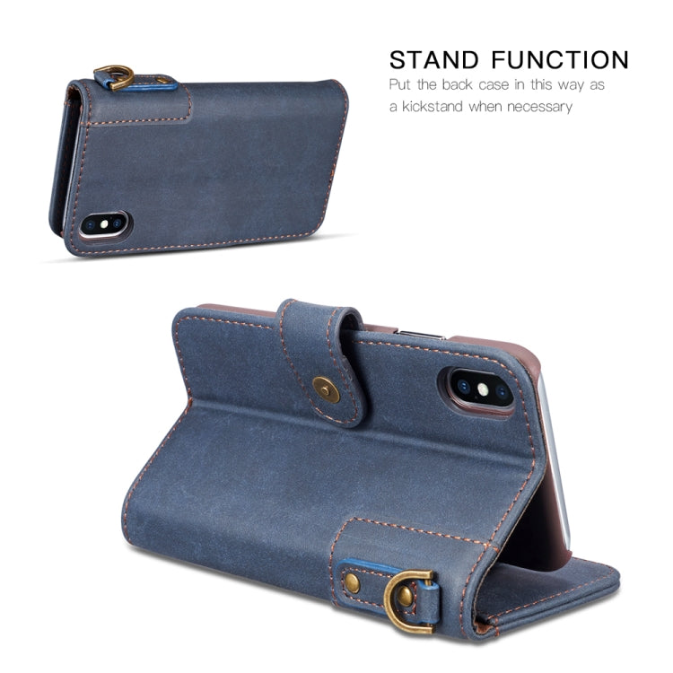 For iPhone XS Max Cowhide Texture Horizontal Flip Leather Case with Holder & Card Slots & Wallet & Lanyard