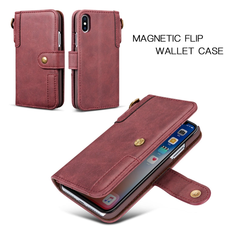 For iPhone XS Max Cowhide Texture Horizontal Flip Leather Case with Holder & Card Slots & Wallet & Lanyard
