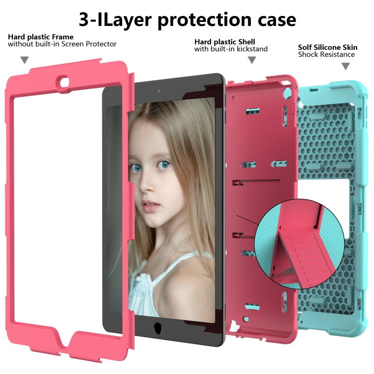 For iPad 10.2 Shockproof Two-Color Silicone Protection Case with Holder & Pen Slot
