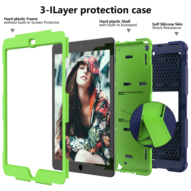 For iPad 10.2 Shockproof Two-Color Silicone Protection Case with Holder & Pen Slot