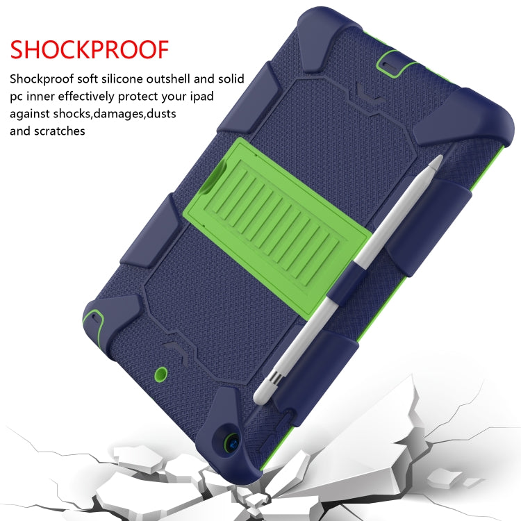 For iPad 10.2 Shockproof Two-Color Silicone Protection Case with Holder & Pen Slot