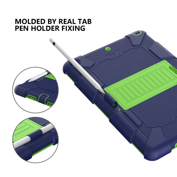 For iPad 10.2 Shockproof Two-Color Silicone Protection Case with Holder & Pen Slot