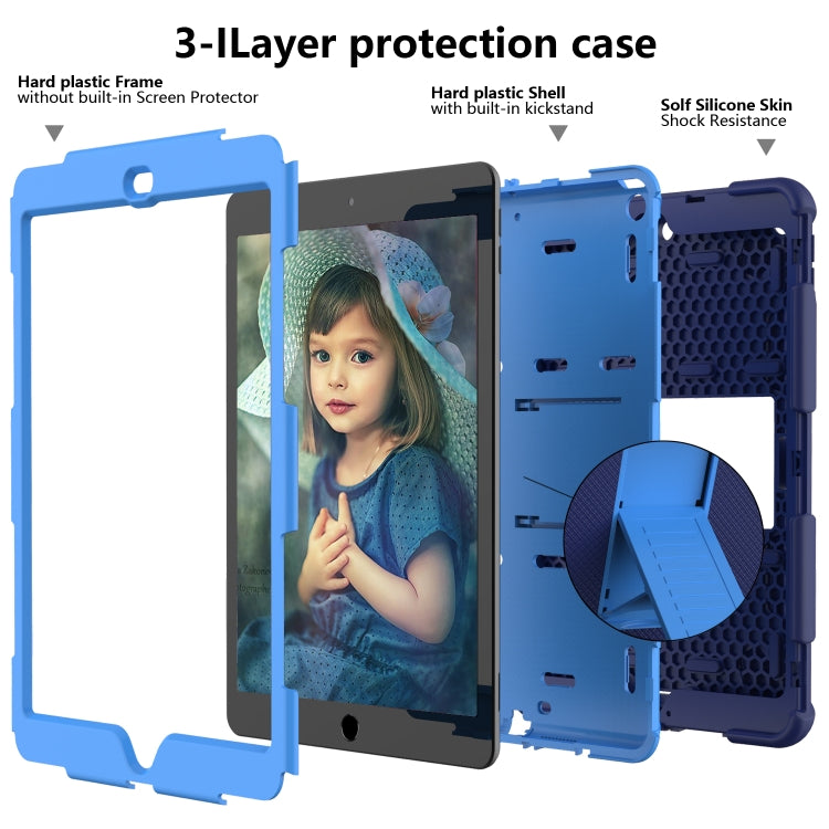 For iPad 10.2 Shockproof Two-Color Silicone Protection Case with Holder & Pen Slot