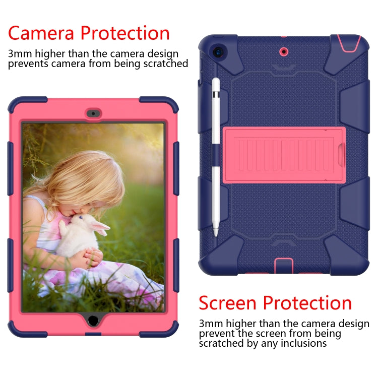 For iPad 10.2 Shockproof Two-Color Silicone Protection Case with Holder & Pen Slot