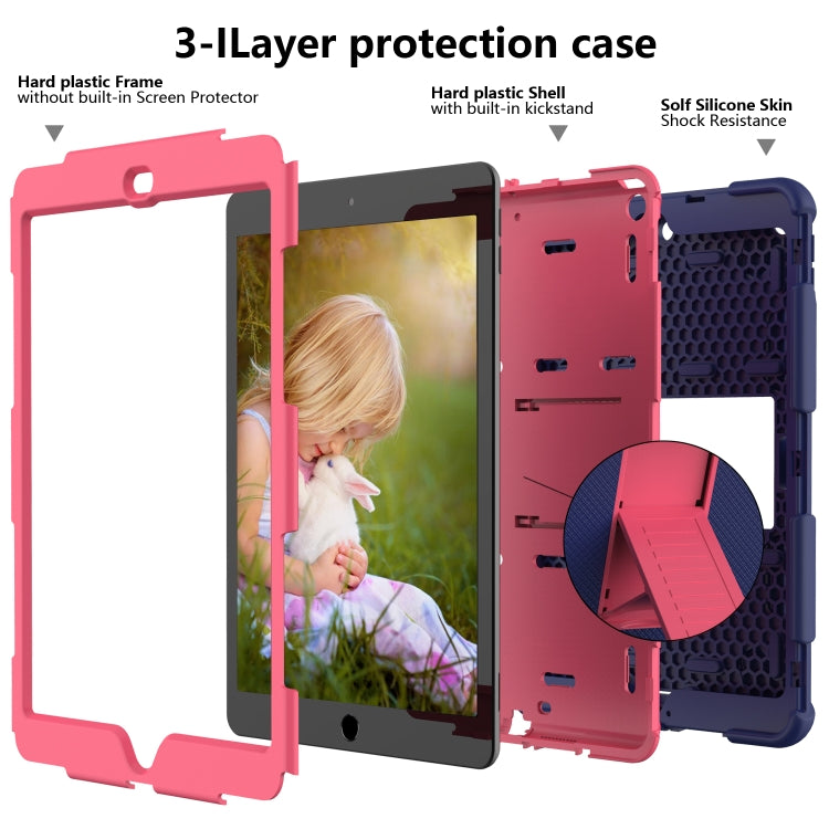 For iPad 10.2 Shockproof Two-Color Silicone Protection Case with Holder & Pen Slot