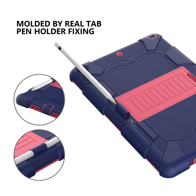 For iPad 10.2 Shockproof Two-Color Silicone Protection Case with Holder & Pen Slot