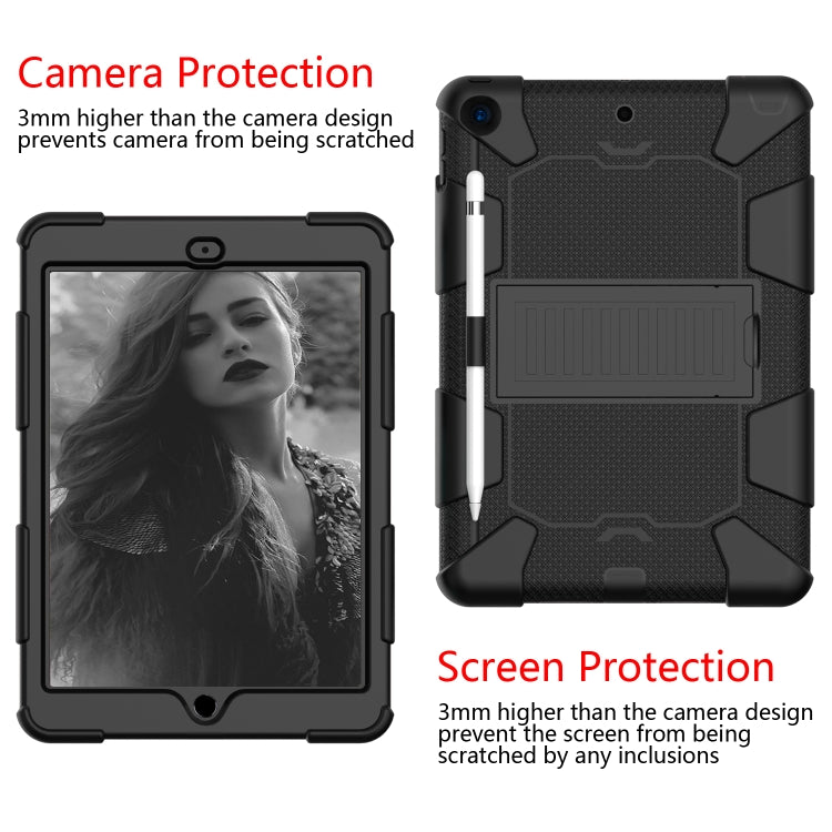 For iPad 10.2 Shockproof Two-Color Silicone Protection Case with Holder & Pen Slot