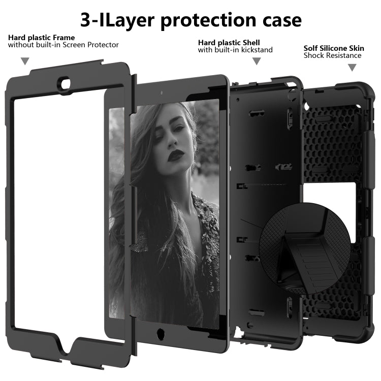 For iPad 10.2 Shockproof Two-Color Silicone Protection Case with Holder & Pen Slot