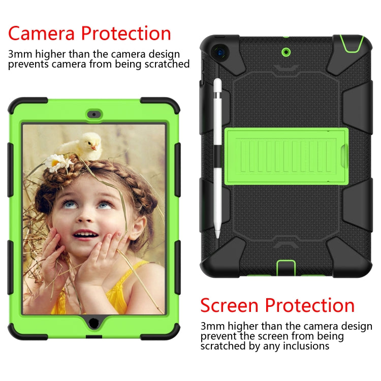 For iPad 10.2 Shockproof Two-Color Silicone Protection Case with Holder & Pen Slot