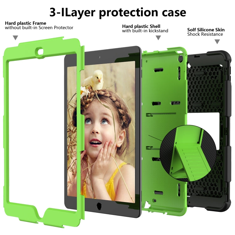 For iPad 10.2 Shockproof Two-Color Silicone Protection Case with Holder & Pen Slot