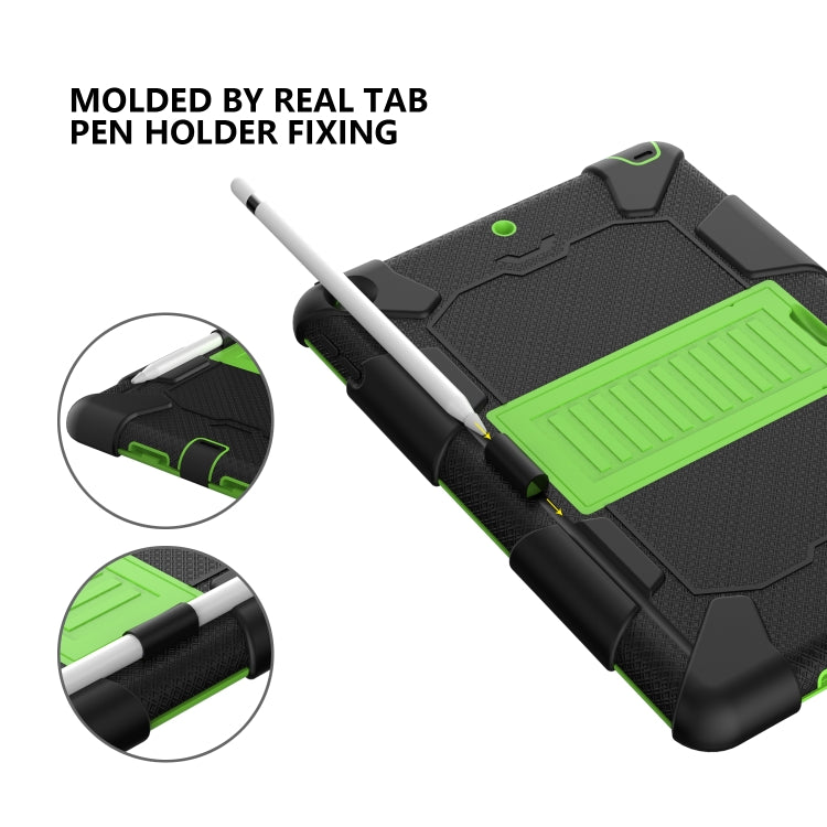 For iPad 10.2 Shockproof Two-Color Silicone Protection Case with Holder & Pen Slot