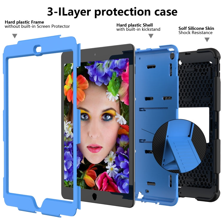 For iPad 10.2 Shockproof Two-Color Silicone Protection Case with Holder & Pen Slot