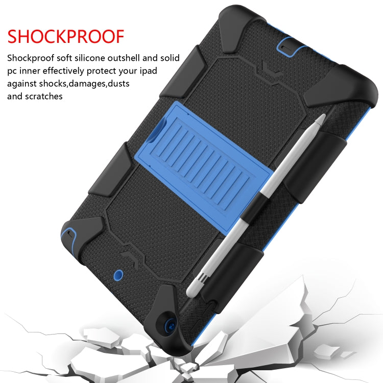 For iPad 10.2 Shockproof Two-Color Silicone Protection Case with Holder & Pen Slot