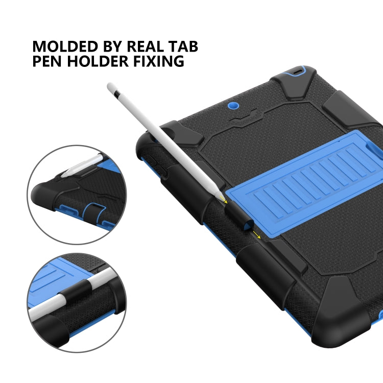 For iPad 10.2 Shockproof Two-Color Silicone Protection Case with Holder & Pen Slot