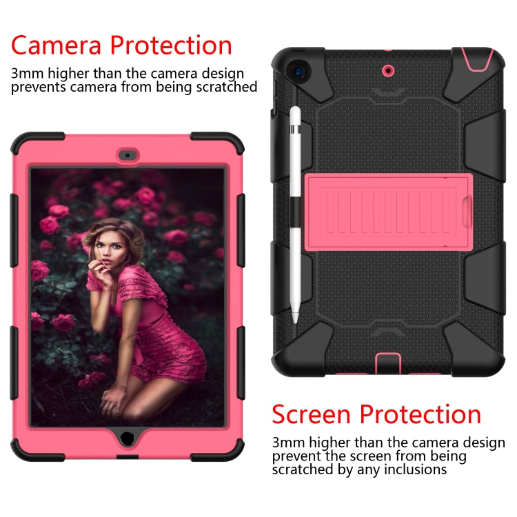 For iPad 10.2 Shockproof Two-Color Silicone Protection Case with Holder & Pen Slot